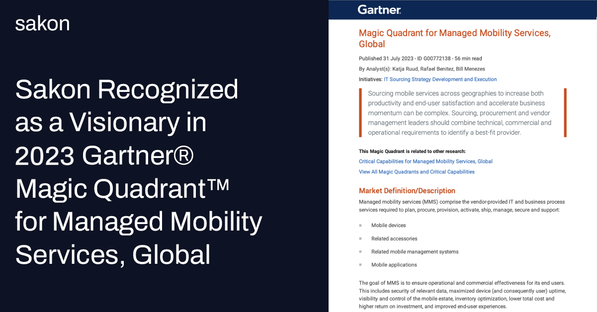 2023 Gartner Magic Quadrant for Managed Mobility Services, Global